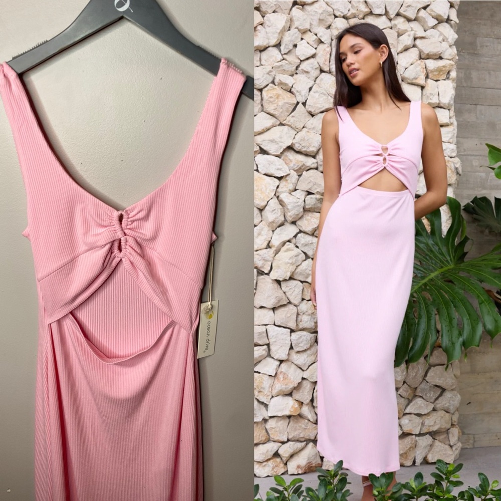 NWT Ocean Drive Rib Knit Cut Out Maxi